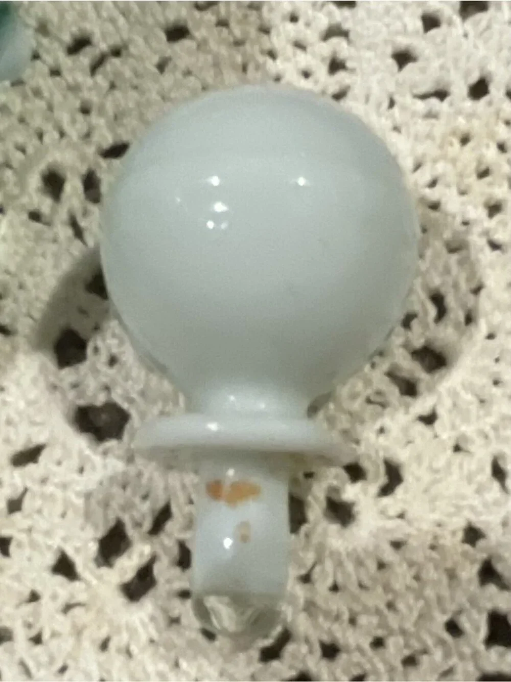 Fenton Wrisley's 5 3/4 In Aqua Blue-Green & White Opal Perfume Bottle